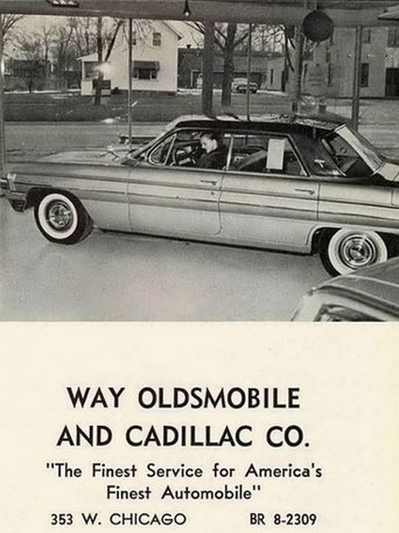 Way Oldsmobile and Cadillac - Coldwater Hight Year Book Ad 1961 (newer photo)